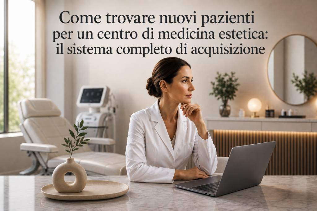 Come trovare nuovi pazienti per un centro di medicina estetica: il sistema completo di acquisizione